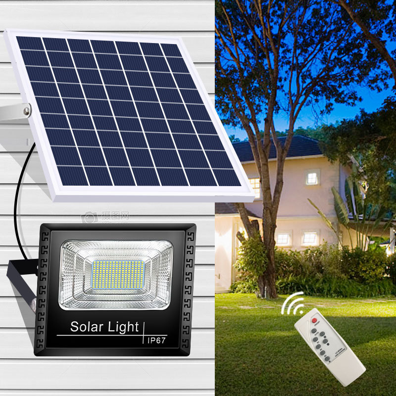 Đèn pin năng lượng mặt trời có điều khiển từ xa Đèn pin năng lượng mặt trời đèn rọi năng lượng mặt trời ánh sáng trắng Đèn led pin năng lượng mặt trời 45W