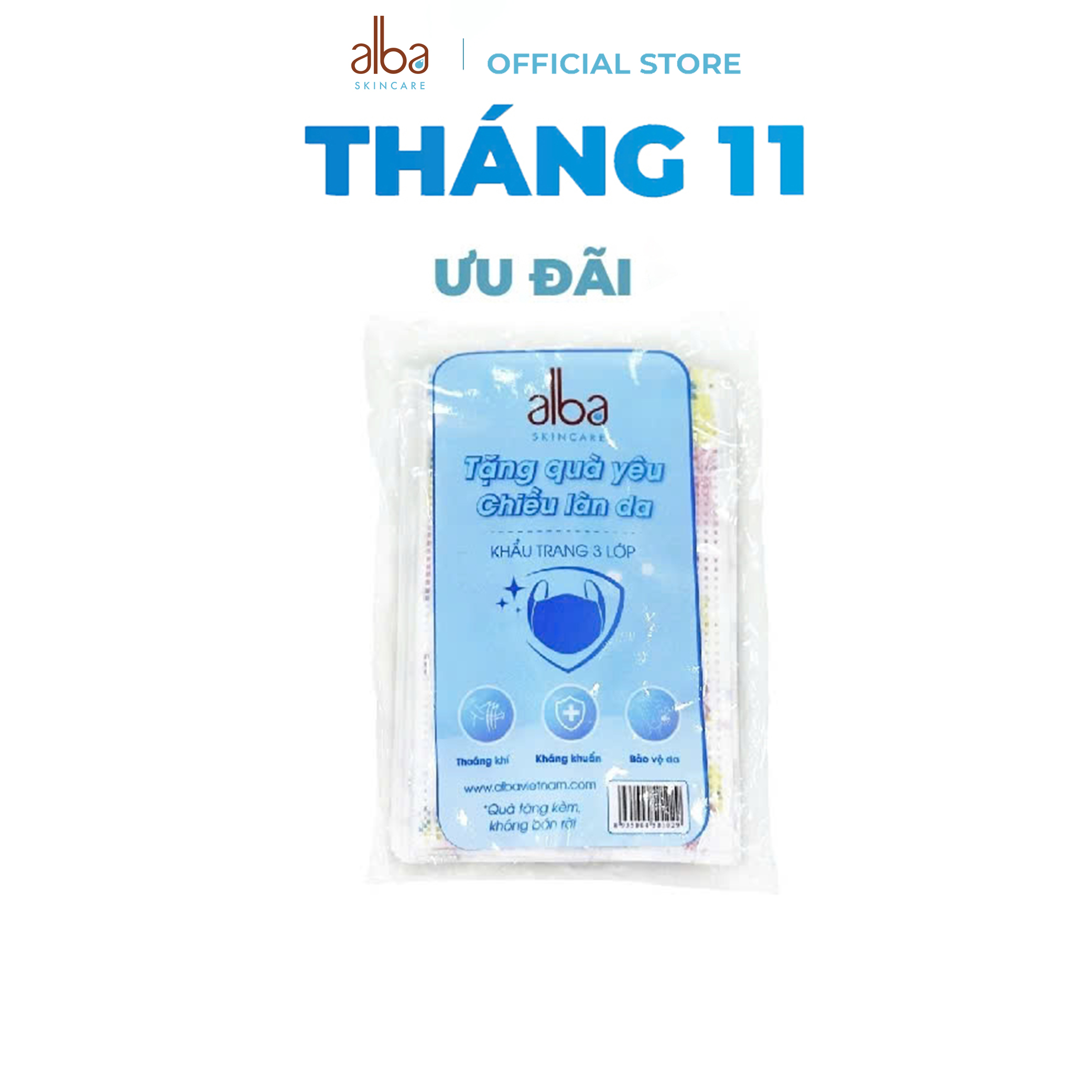[QUÀ TẶNG] Combo 10 Chiếc Khẩu Trang ALBA