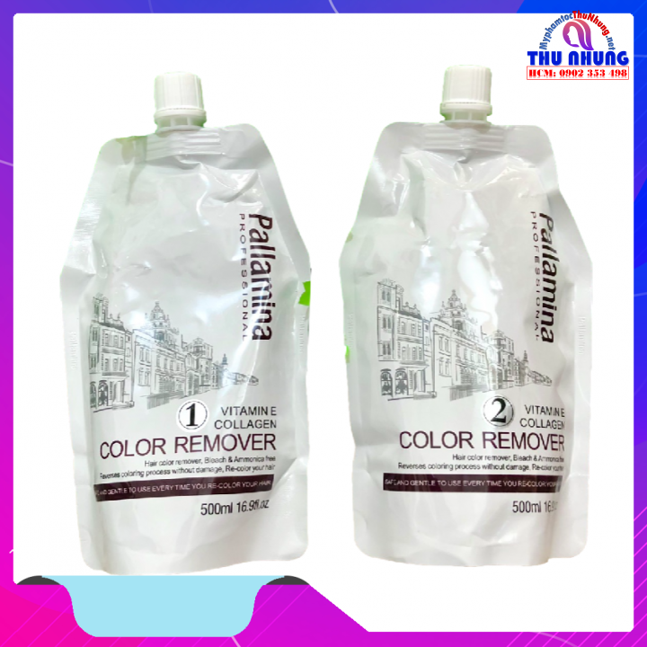 [HCM]BỘ BÓC MÀU ĐỎ ĐEN AMONIAC PALLAMINA COLLAGEN Ý 500ML