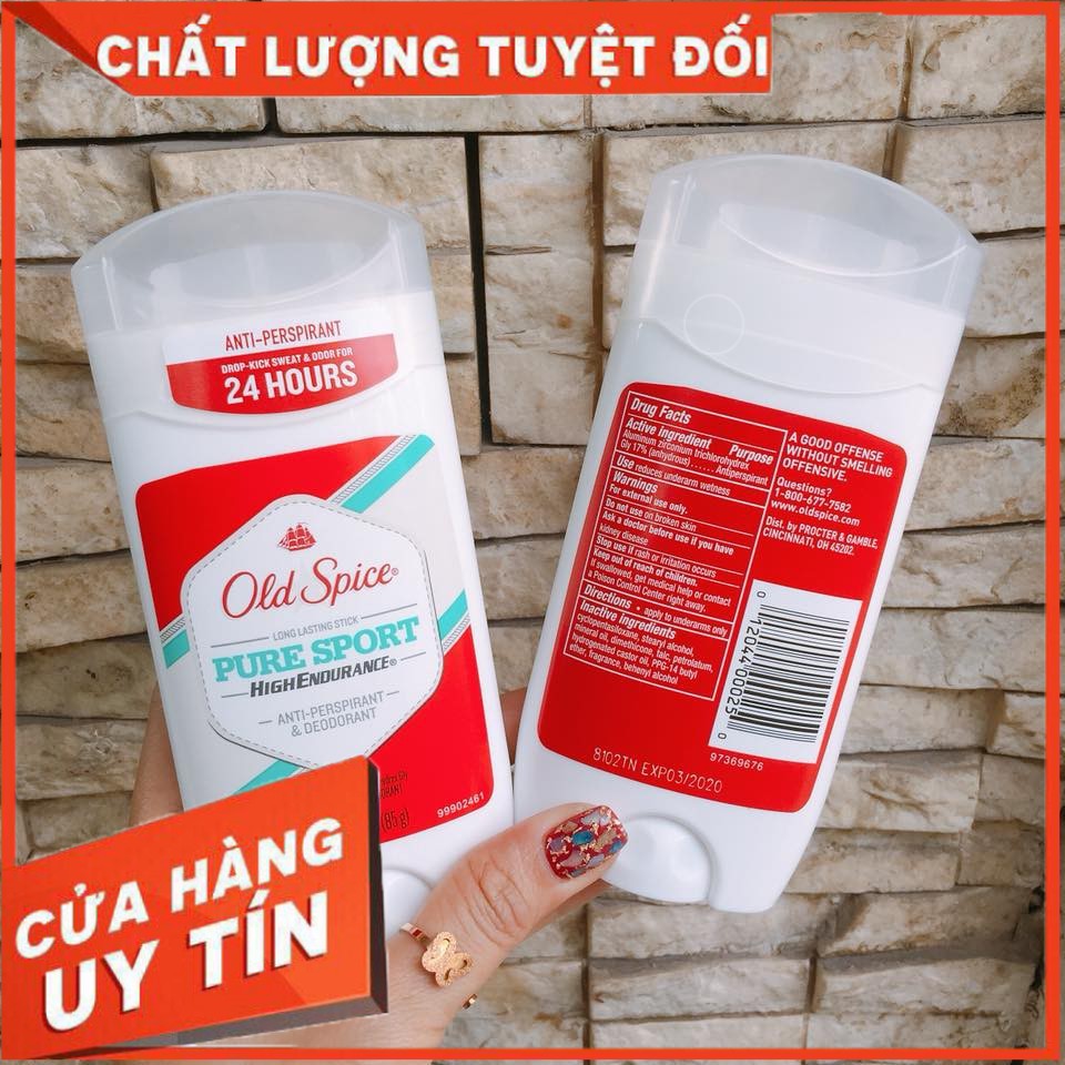 Lăn Sáp Old Spice Pure Sport TRẮNG 85g Khử Mùi , Khô Thoáng 24h