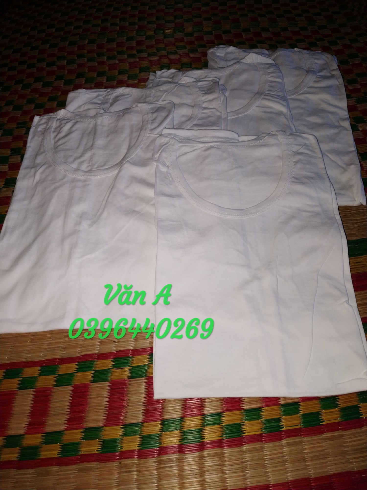 Combo 5 Áo trắng thun cổ tròn 100% cotton mềm