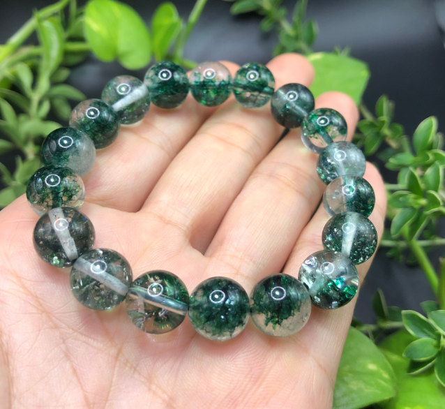 ( MẪU MỚI ) Chuỗi Vòng tay đá thạch anh ưu linh xanh lá 10MM mang phong thủy bình an.