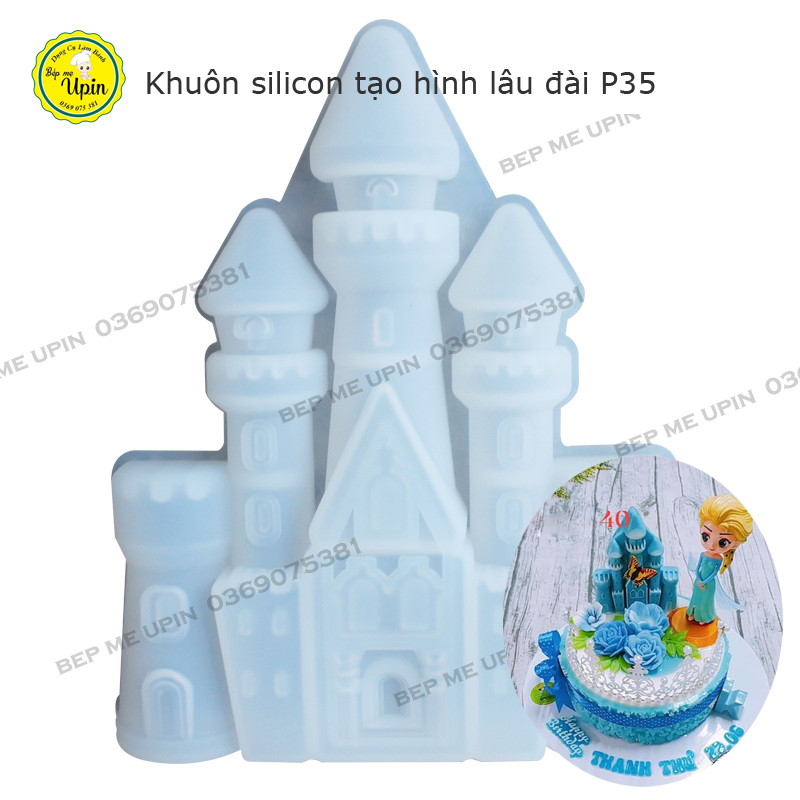 Khuôn silicone 4D]  lâu đài cổ tích làm bánh rau câu, bánh sinh nhật công chúa siêu đẹp