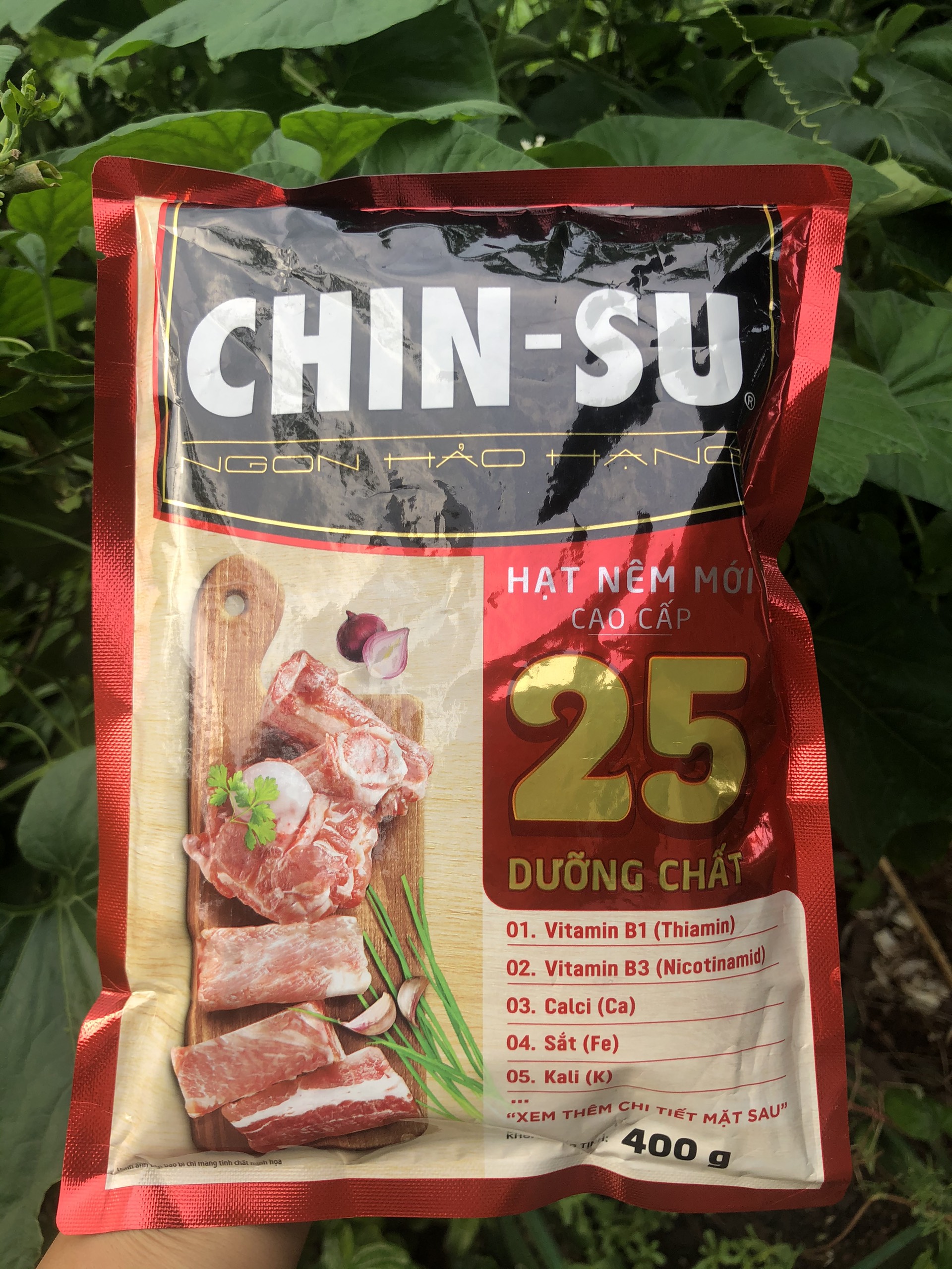 HẠT NÊM CHINSU 25 DƯỠNG CHẤT ( GÓI 400GR ). DATE 07.2022