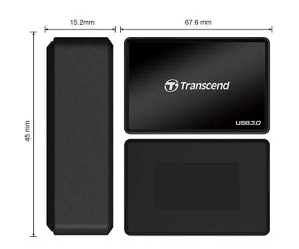 Đầu đọc thẻ 3.1 Transcend RDF8 Multi Card Reader - hỗ trợ 3 khe MicroSD/SD/CF (Đen) - Nhất Tín Computer