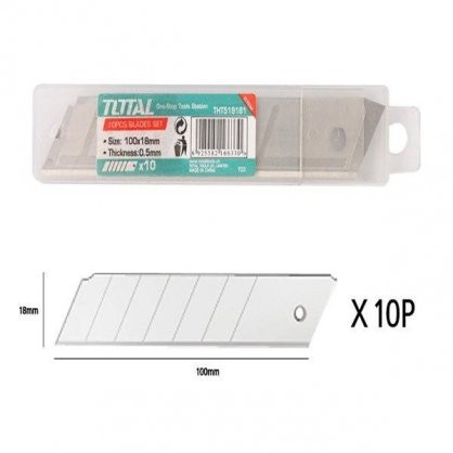 Bộ 10 lưỡi dao rọc giấy Total THT519181