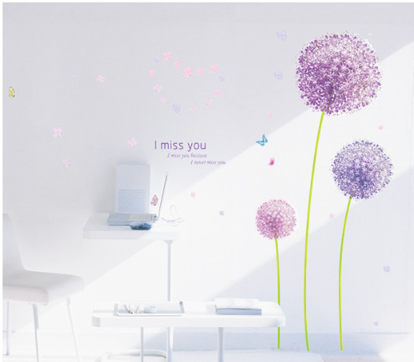 DECAL DÁN TƯỜNG TÚ CẦU TÍM I MISS YOU