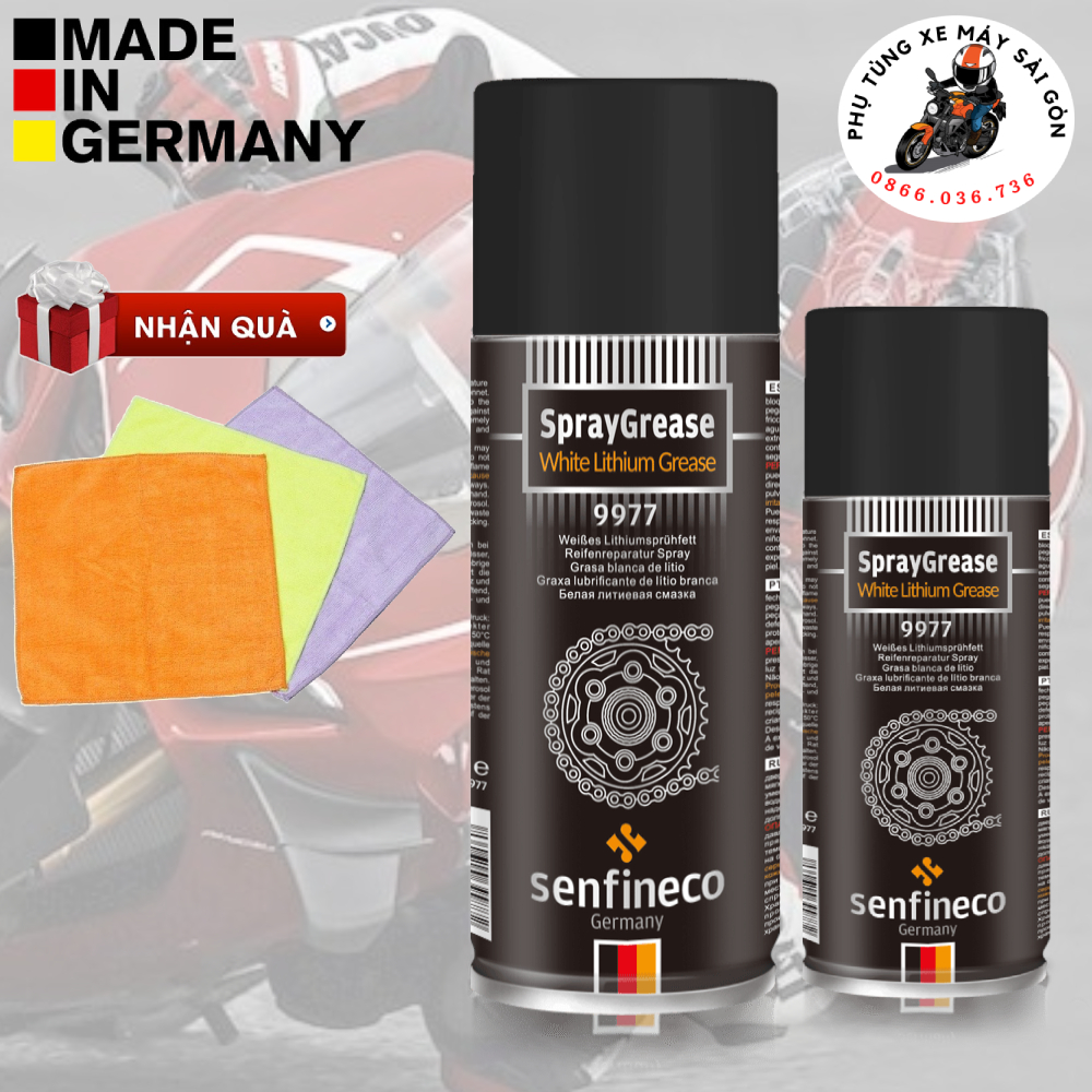 Dưỡng sên SENFINECO 9977 450ml - Nhập khẩu Đức Tặng khăn lau xe Micro