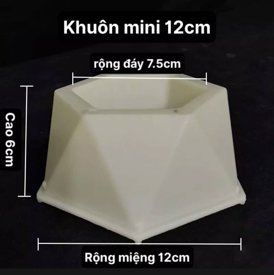 Khuôn chậu mini trồng sen đá nhựa ABS