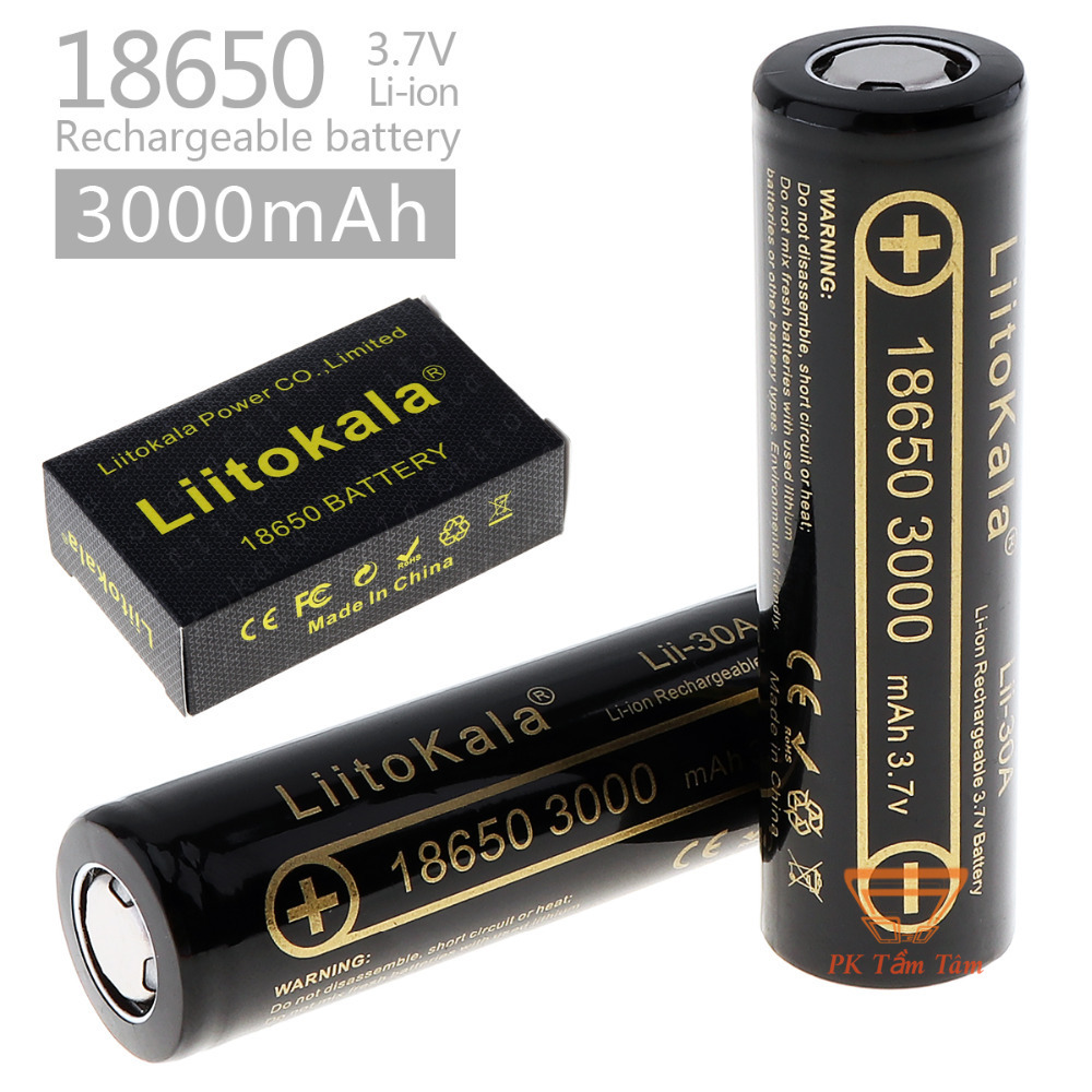 Pin sạc 18650 liitokala lii-30a 3000mah - hàng chính hãng