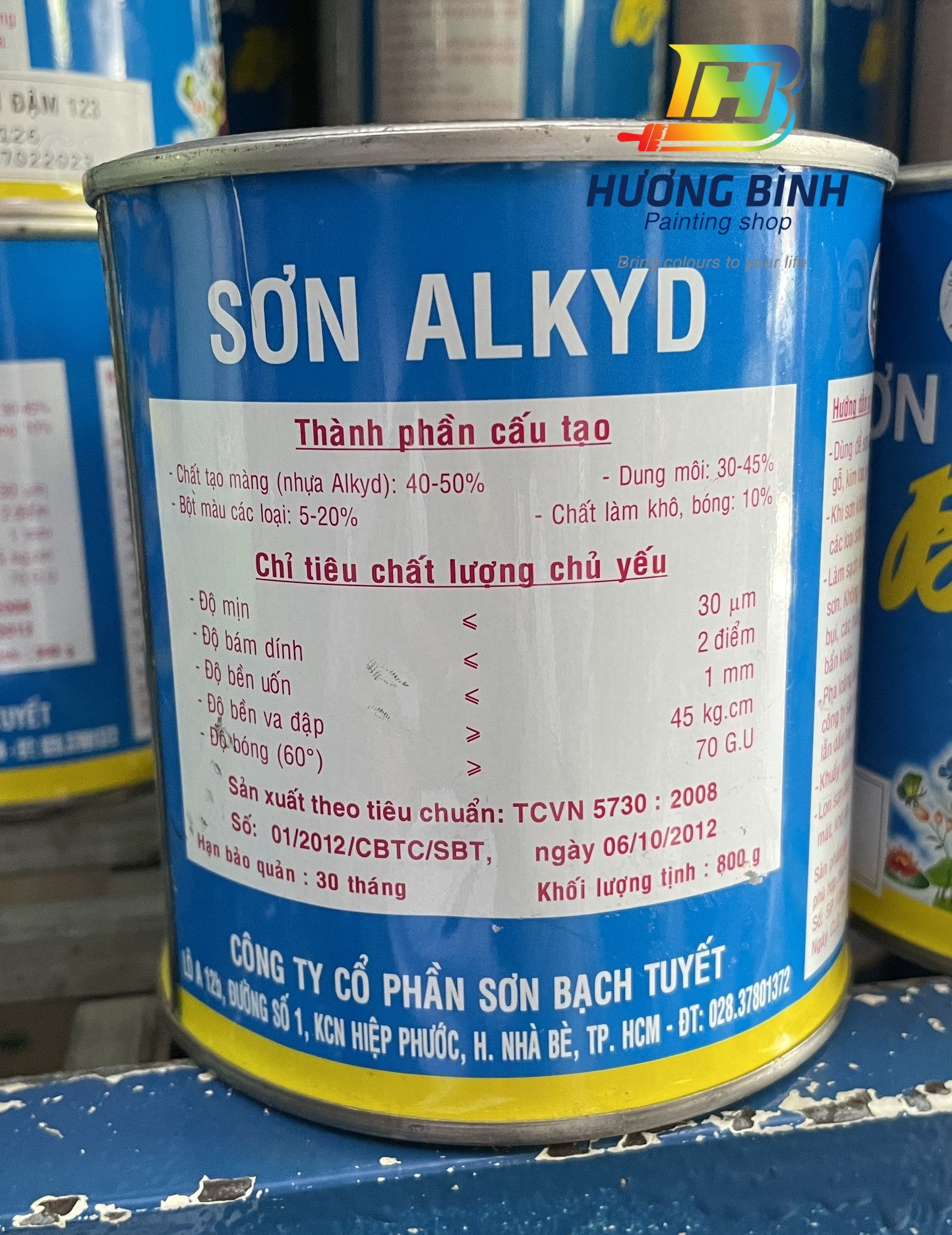 [Lon 800g] Sơn dầu Bạch Tuyết - sơn trang trí tủ, kệ,cửa,...