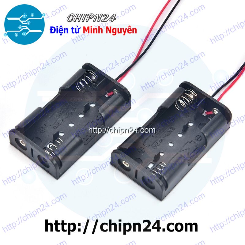 Hộp đế pin 2 viên aa