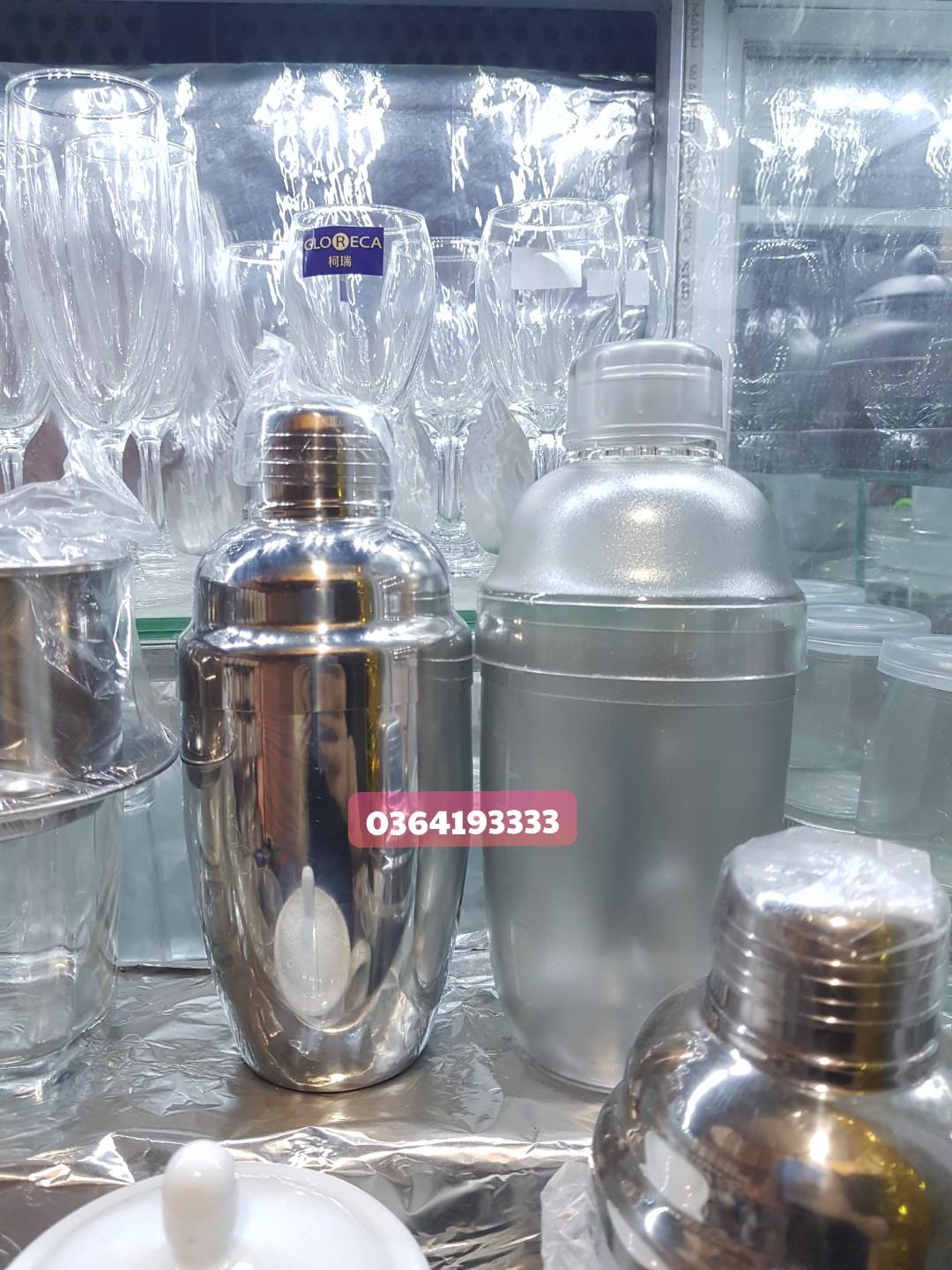 Bình lắc Cocktail Shaker 530ml inox pha Cafe cocktail Glazz Home dụng cụ pha chế