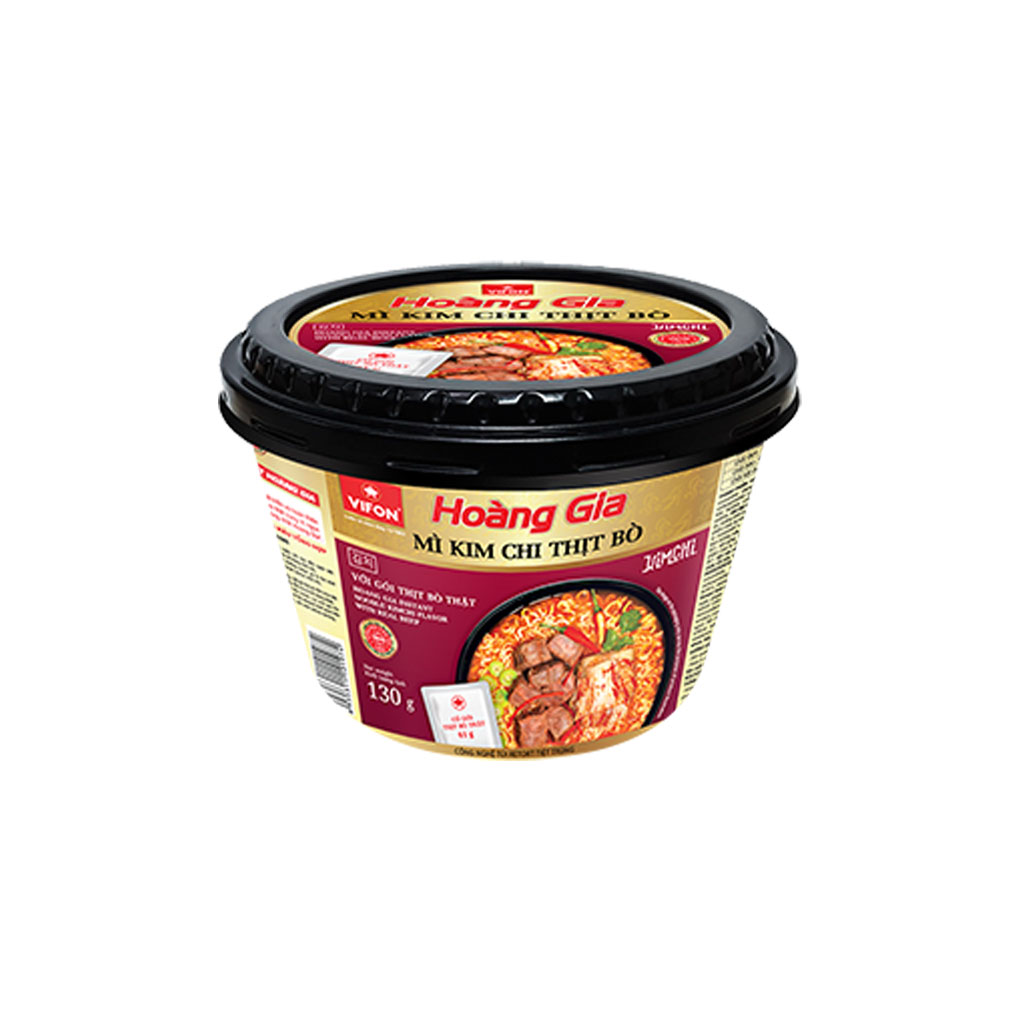 Thùng 12 tô mì Hoàng Gia kim chi thịt bò 130g