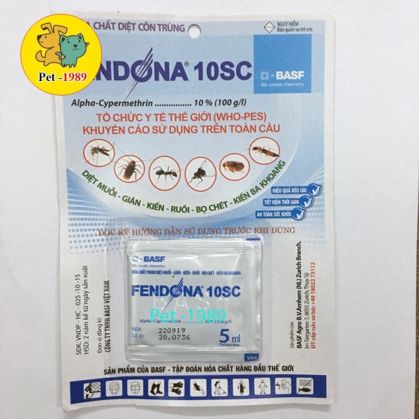 【sẵn sàng】 Diệt - Muỗi Gián Kiến - Gói FENDONA 10SC 5ml Pet-1989