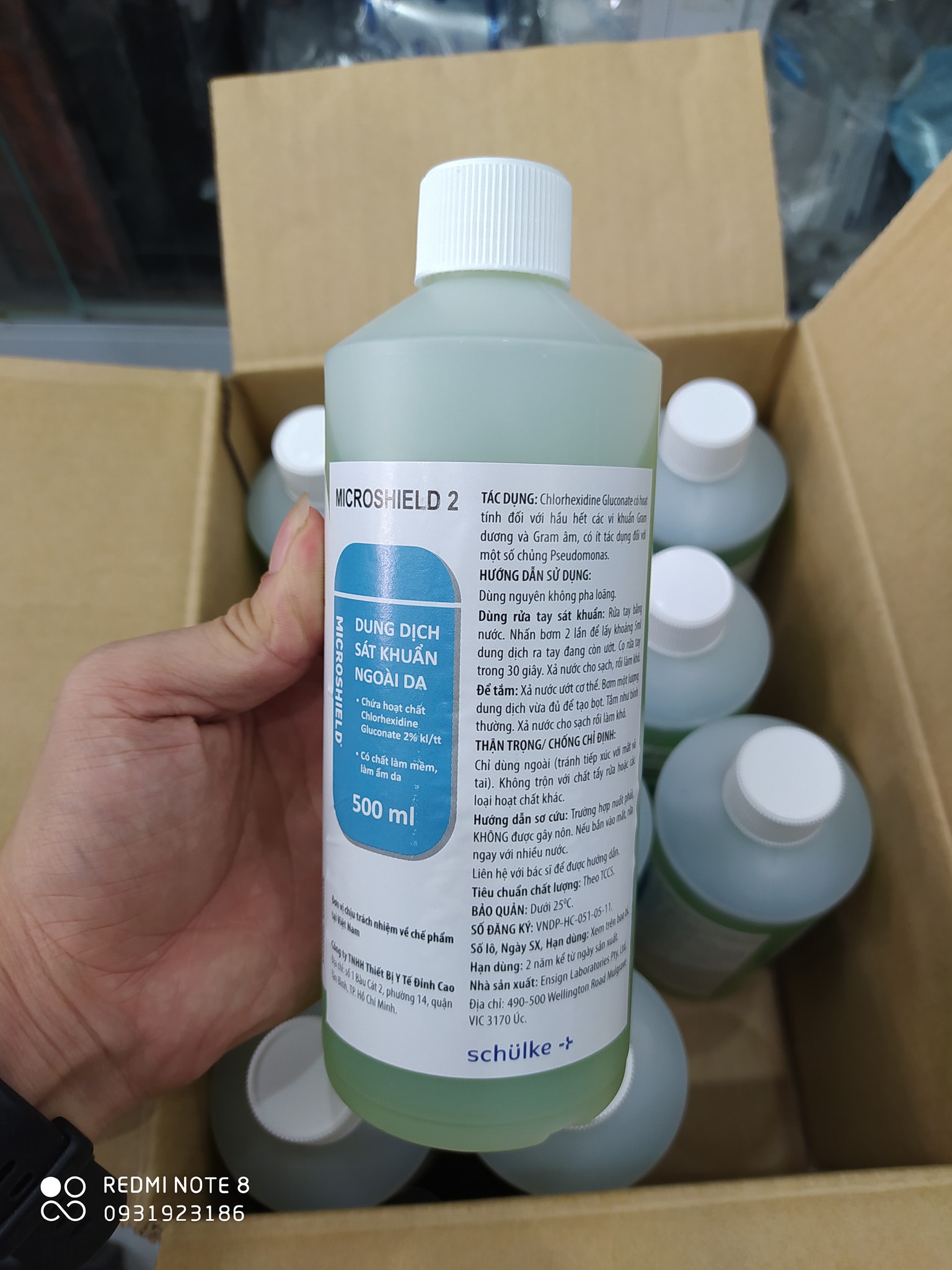 Dung dịch rửa tay sát khuẩn Microshield Chlorhexidine 2% 500ml