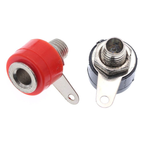 Jack chuối mạ vàng, cắm bắp chuối 4mm Màu Đỏ Đen (đực - cái)