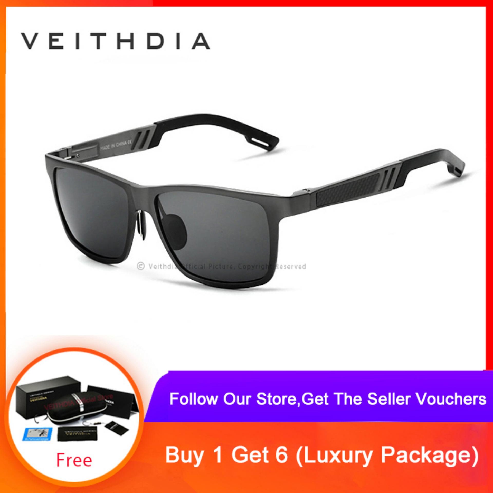 VEITHDIA Men's Aluminum Polarized Mens Sunglasses  Square Goggle Eyewear Accessories For Men/women 6560