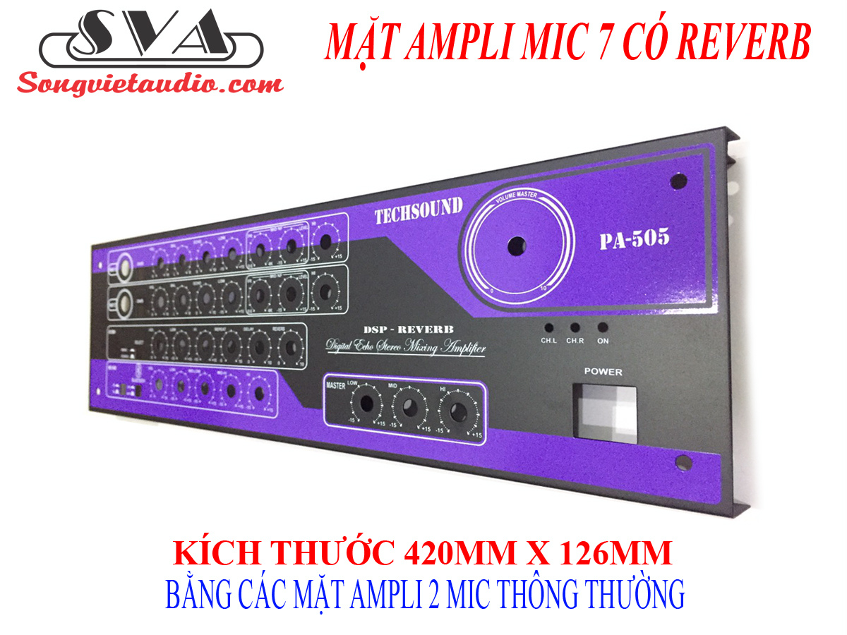 Mặt ampli mic 7 volume có reverb pa505