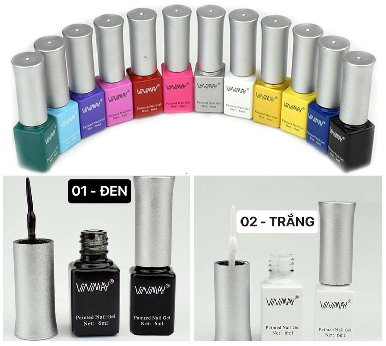 Gel Vẽ Cọ Nét Vinimay ( Có 12 Màu Lựa Tự Do )