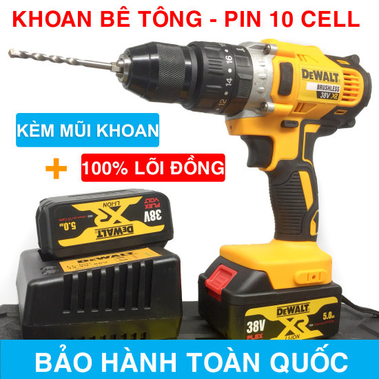 Khoan 36v Dewalt 1 Sạc 2 Pin Full Phụ Kiện