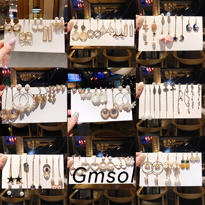 Bộ bông tai Gmsol thời trang cá tính kiểu Hàn Quốc thời trang dành cho nữ Jewelrydream