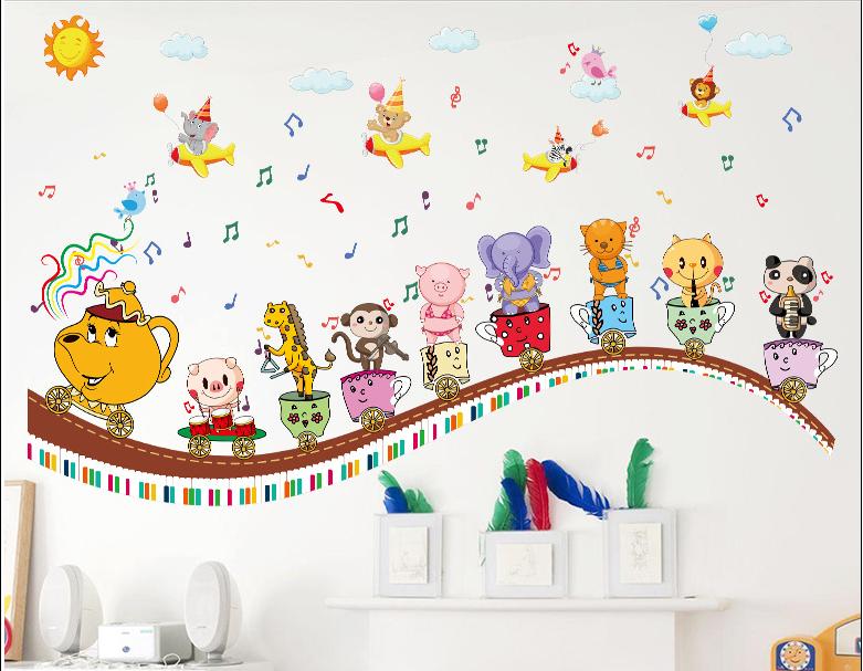 Decal dán tường đoàn tàu thần đèn ( 1m8*1m2)