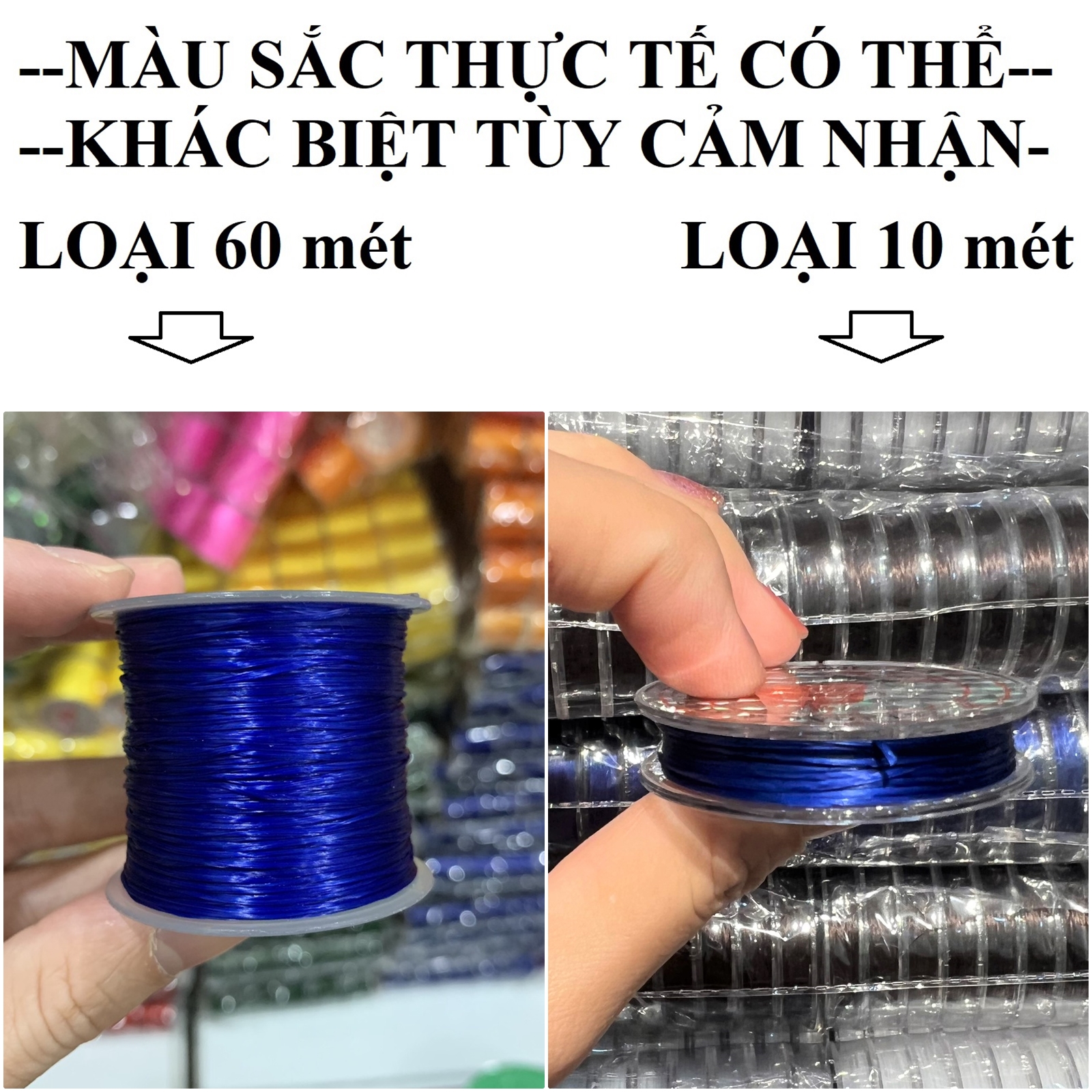 Dây chun lụa xâu vòng đá 60m - Loại siêu bền - Giá sỉ - Làm đồ Handmade, xâu chuỗi đá (Mua càng nhiều càng rẻ)