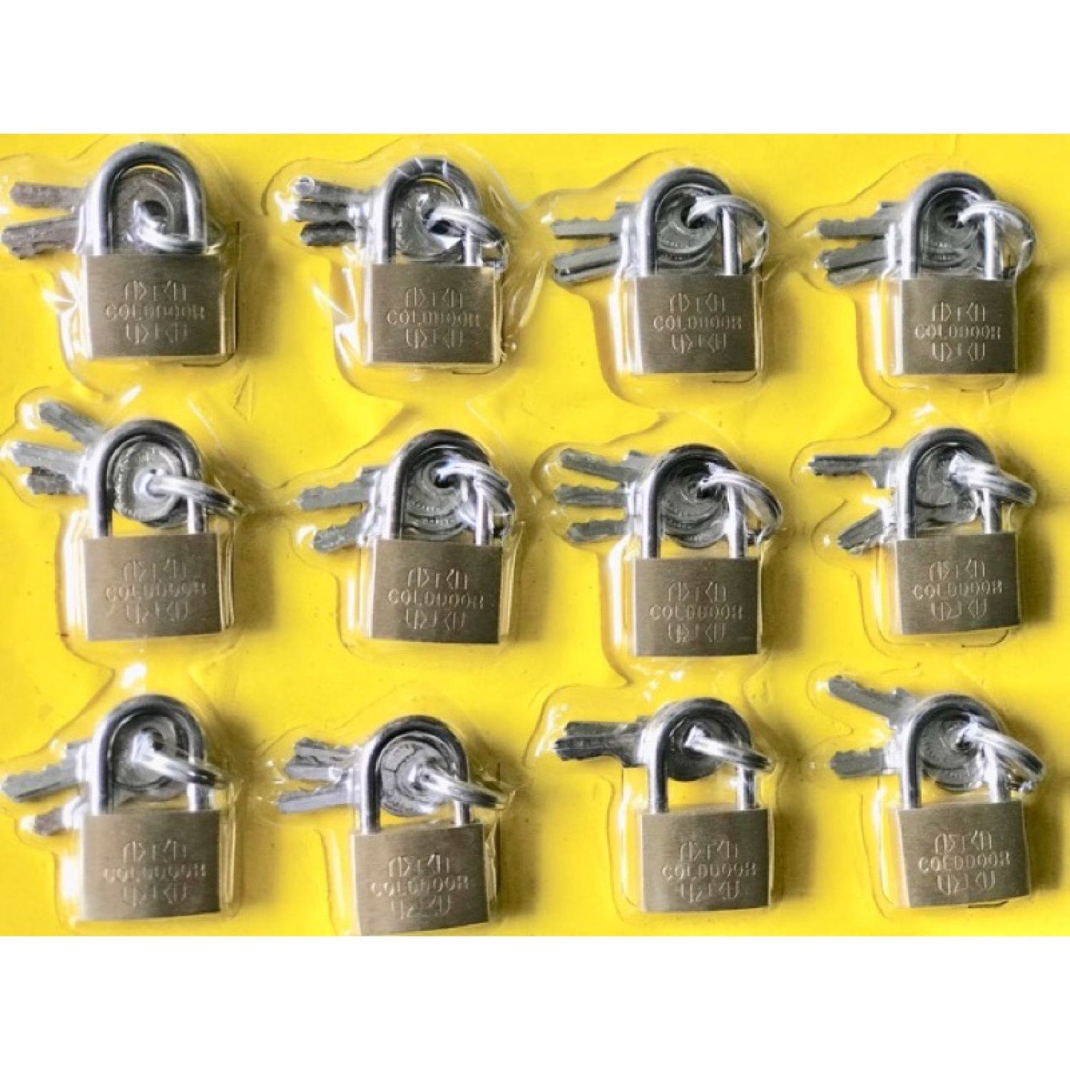 Vĩ 12 Ổ khoá mini vali thau loại tốt 20mm và 25mm