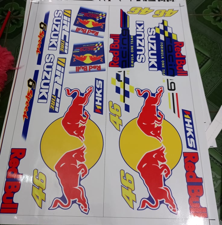 Tem rời xipo redbull xe xanh