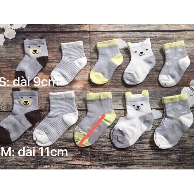 set 5 tất lưới cổ cao loại đẹp cho bé- có túi zip 0-2 tuổi