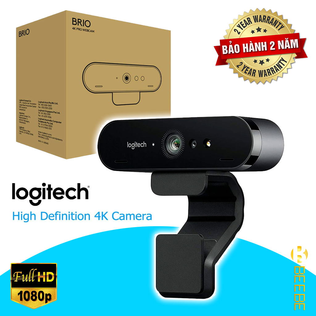 Logitech BRIO Ultra HD Webcam for Video Conferencing, Recording, and Streaming - Black