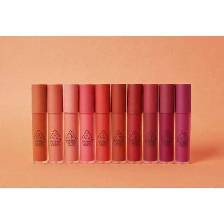 son 3CE soft lip lacquer màu đỏ lạnh change mode