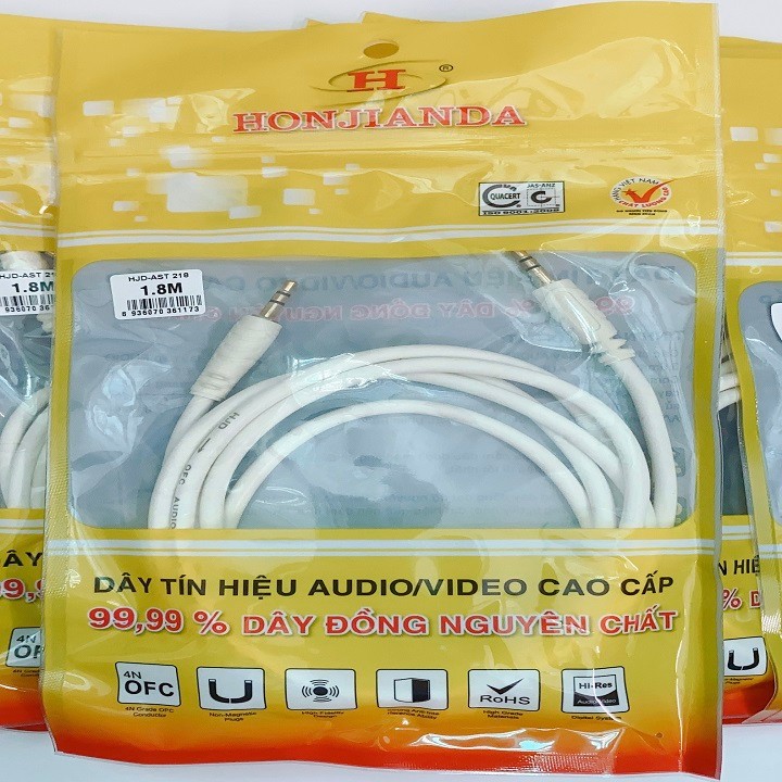 DÂY 2 ĐẦU 3.5ly 1,8 mét  ĐỒNG NGUYÊN CHẤT