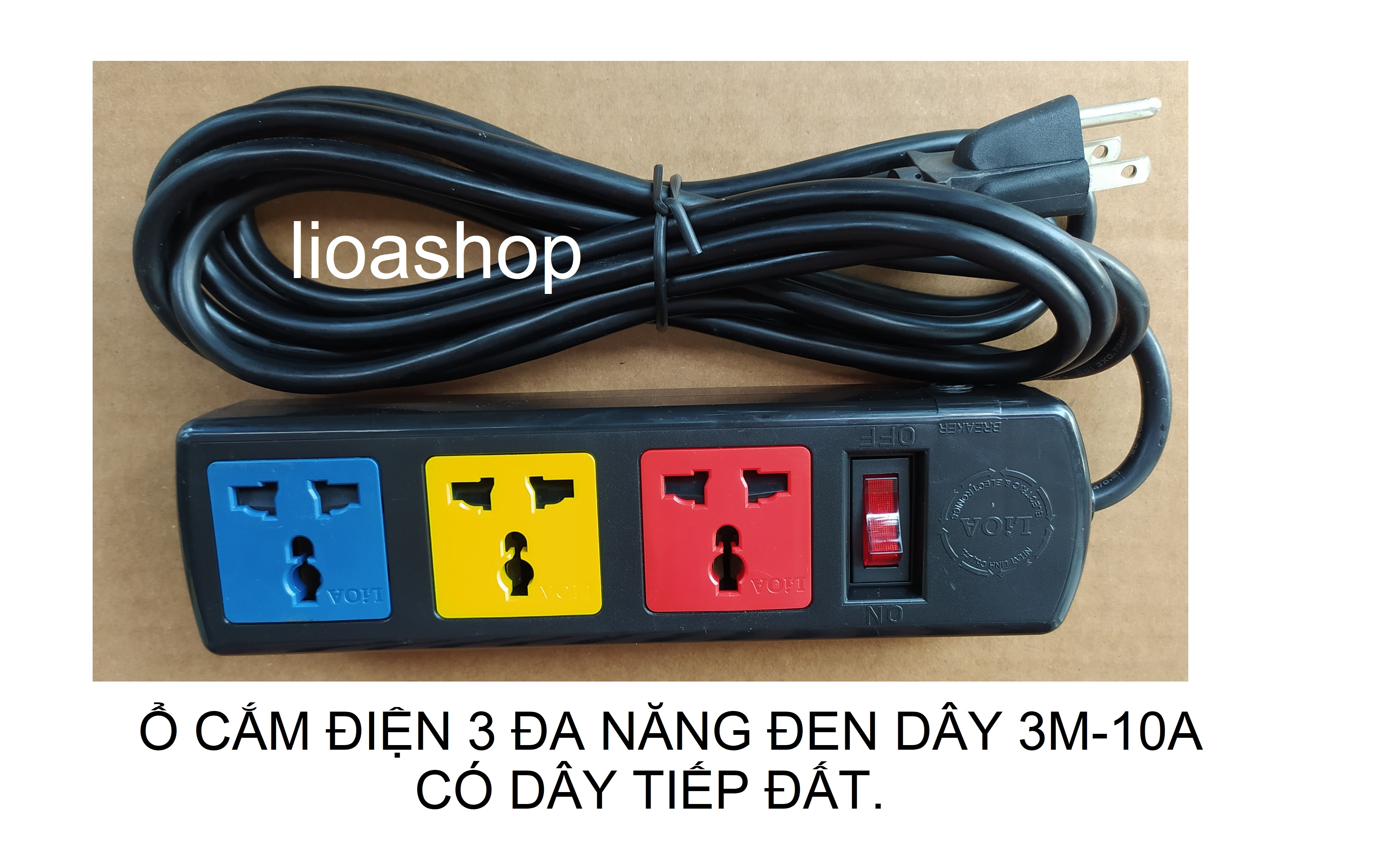 Ổ CẮM LiOA 3 ĐA NĂNG CÓ DÂY TIẾP ĐẤT.