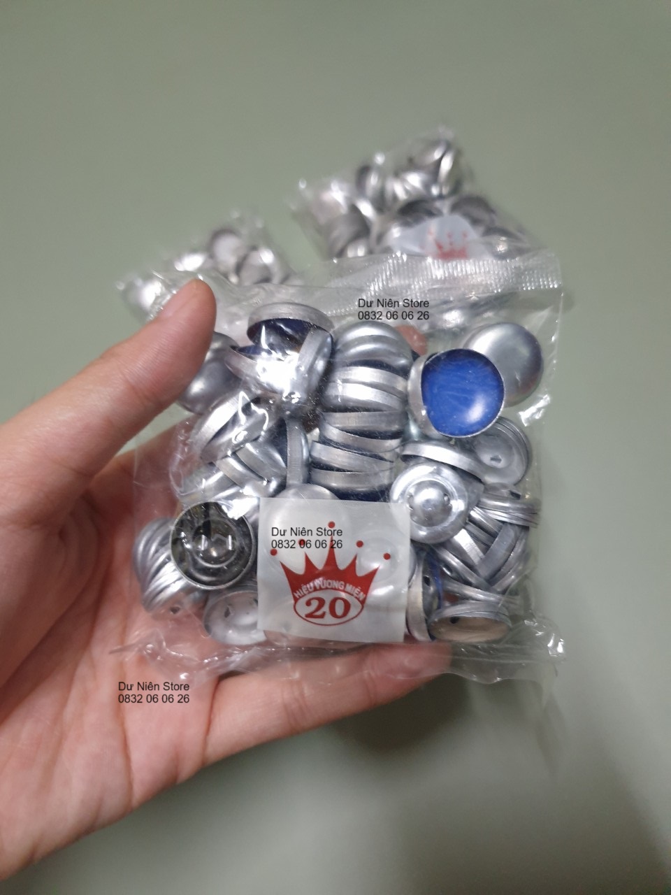 Nút Bọc Vải Đủ Size Chân Nhôm  Gói 50 Nút.