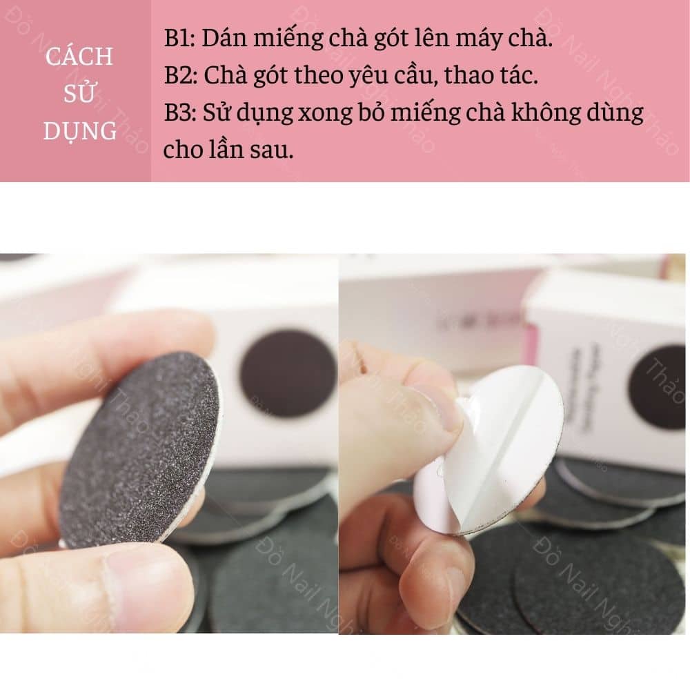Hộp 60 miếng chà gót, miếng nhám chà gót chân