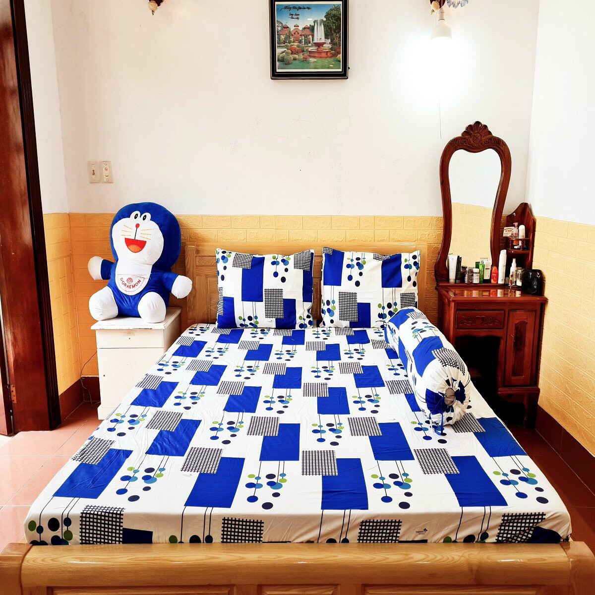 Bộ Drap Cotton Thắng Lợi 4 Món (CHAT Để Chọn Màu)