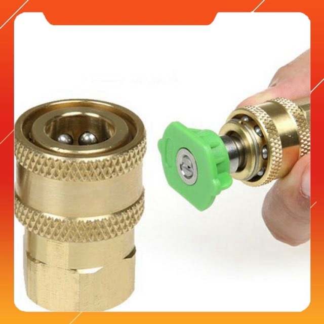 Đầu nối nhanh 1/4- Khớp cái nối nhanh béc súng xịt rửa của máy rửa xe áp lực cao - Đầu cái nối nhanh 1/4 - Ren nối 14mm - 1/4