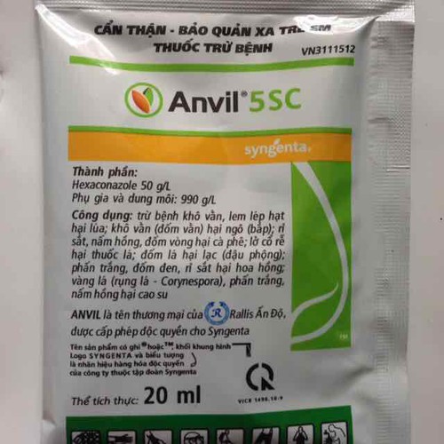 Chế phẩm Anvil 5SC gói 20ml chuyên trừ bệnh nấm phấn trắng, đốm đen