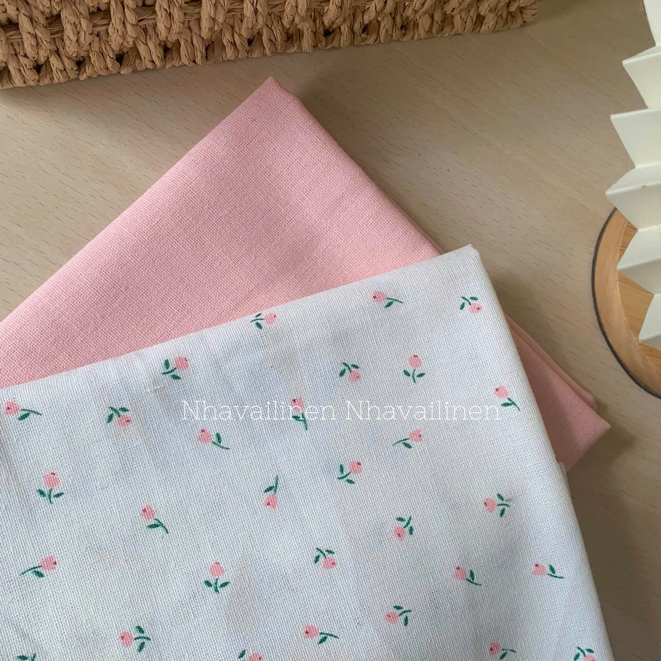 Vải Linen Bột Hoạ Tiết HOA TULIP Mềm Mại Độ Dày Vừa Đủ Chất Liệu An Toàn Cho Da - Nhà Vải Linen