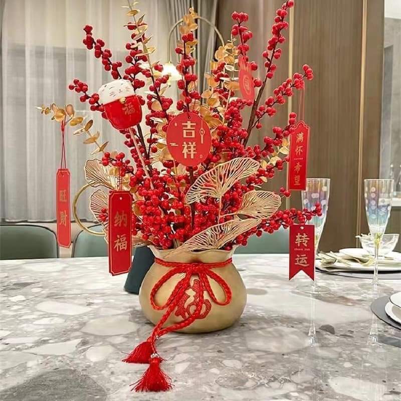 Bình hoa đào đông đón Tết