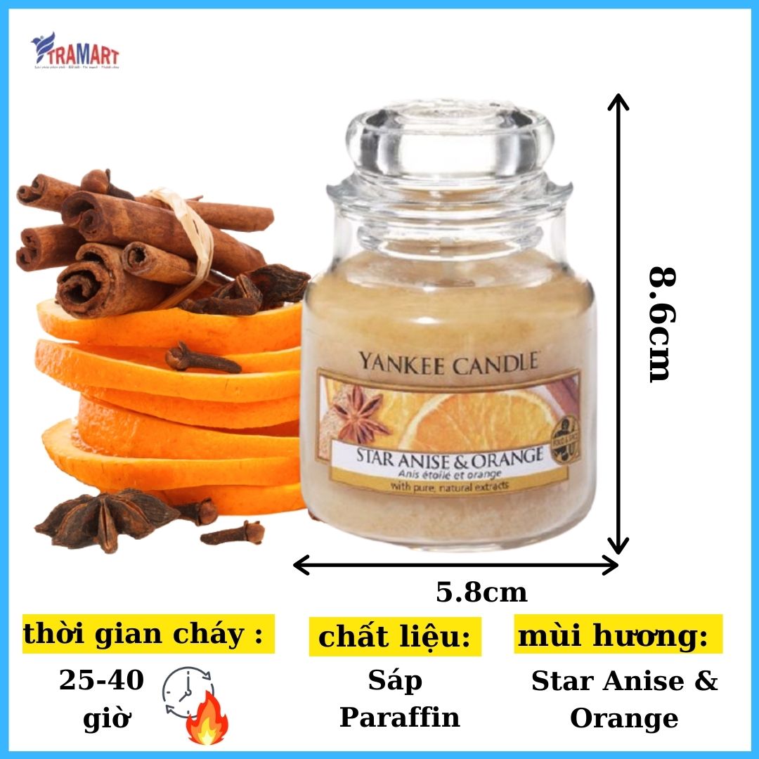 Hũ nến thơm Star Anise & Orange Yankee Candle YAN4962 (Size S 104g)