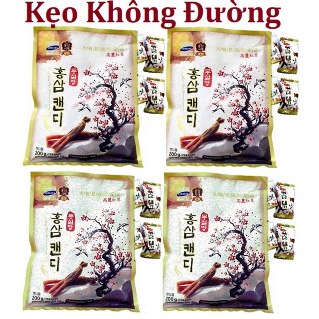 [HCM]Kẹo hồng sâm cành đào không đường 200gr