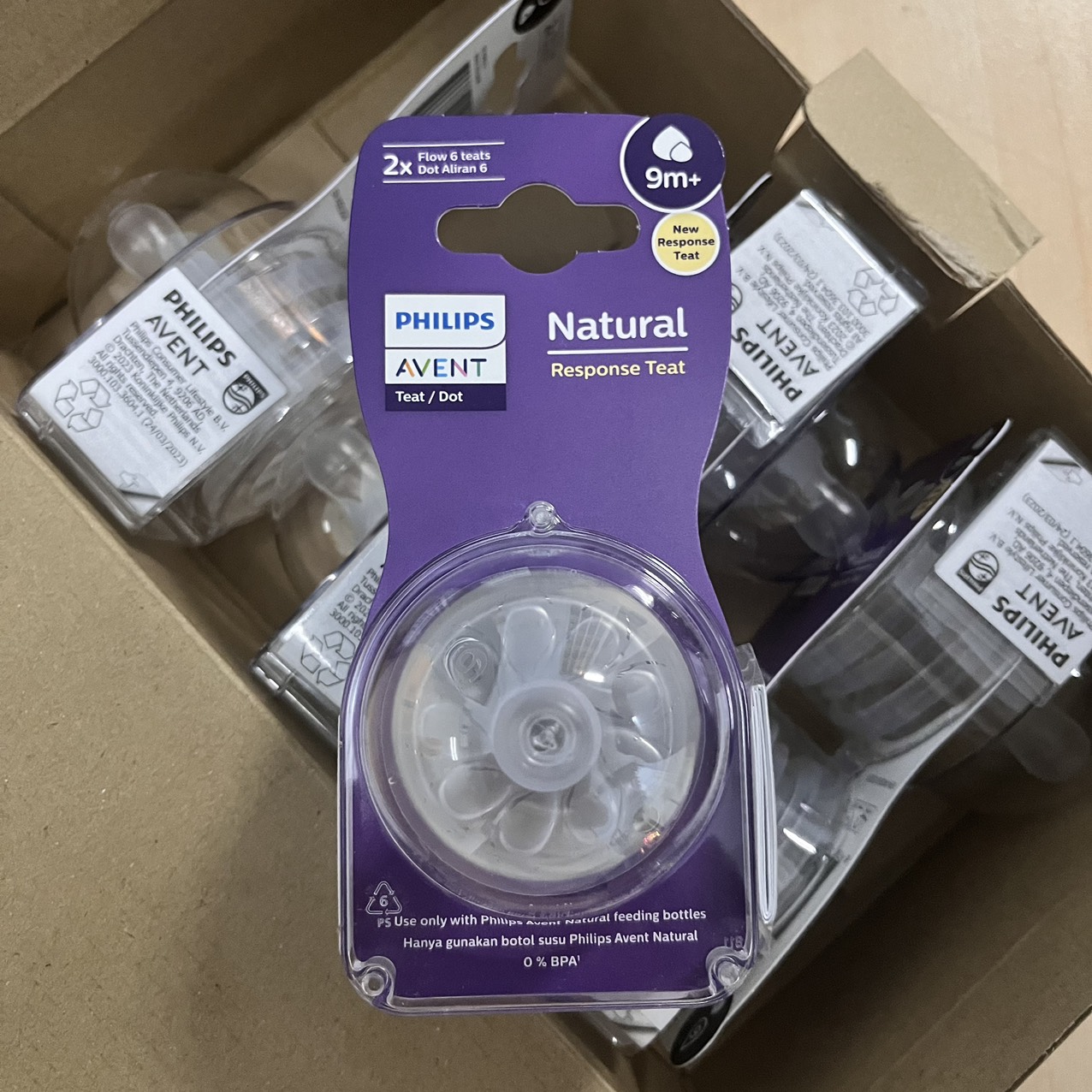 Núm ti bình sữa Philips AVENT mẫu mới ,đủ size [1,2,3,4,5,6 ]