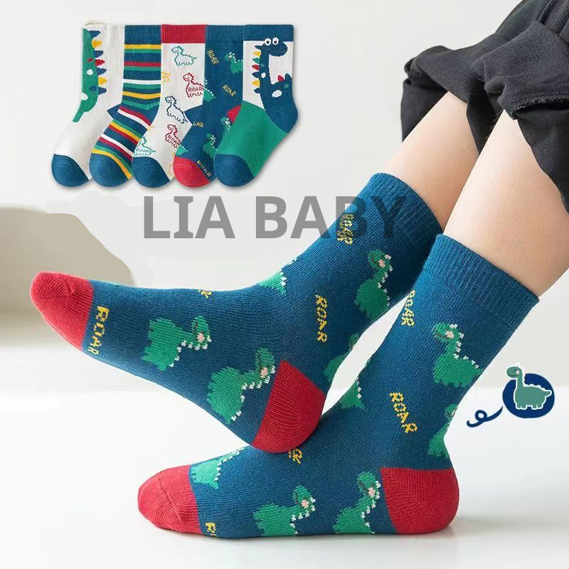 Set 5 Đôi Tất Hình Thú Thu Đông Cho Bé Trai Bé Gái