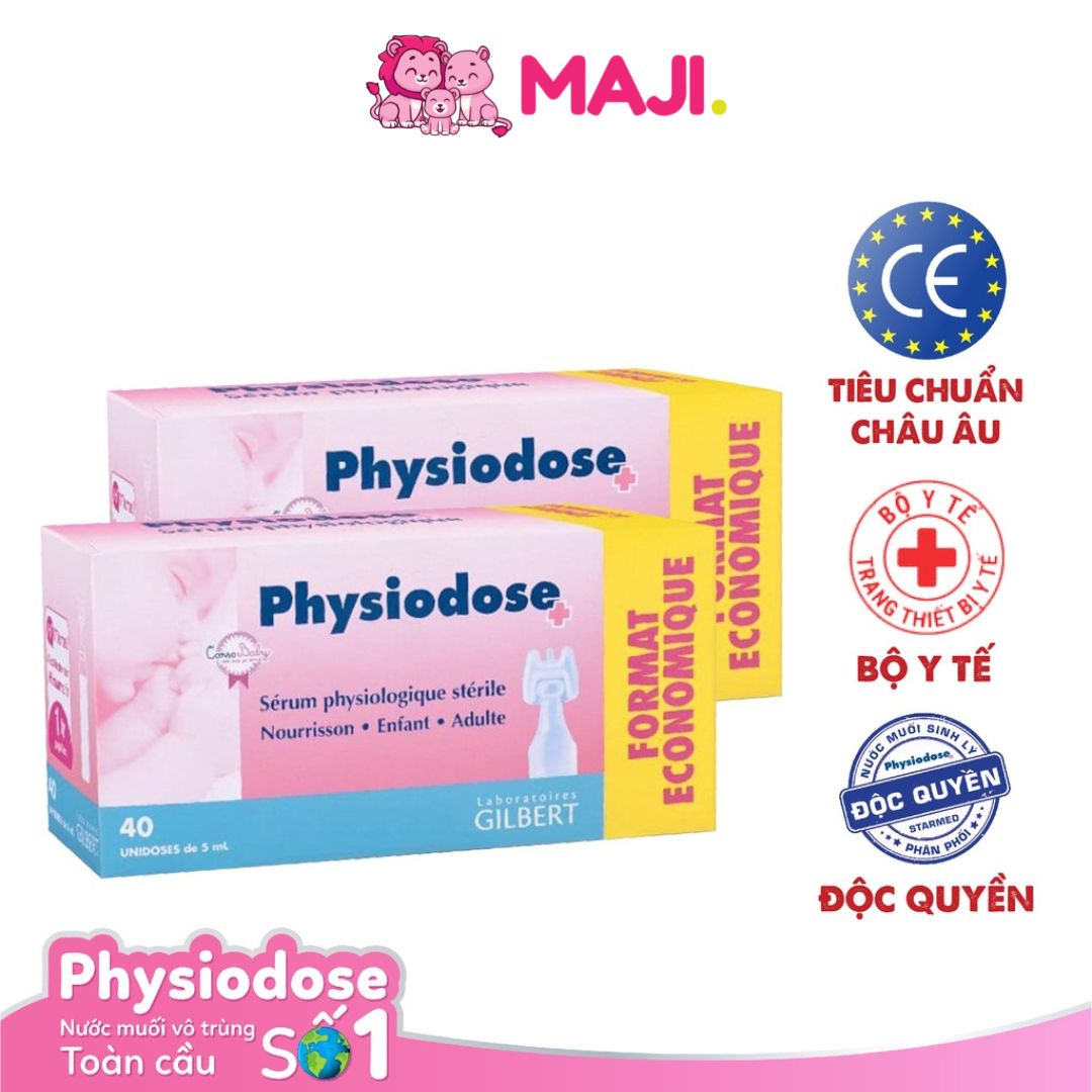 Combo 3 hộp Nước Muối Sinh Lý Physiodose ( Hộp 40 ống x 5ml )