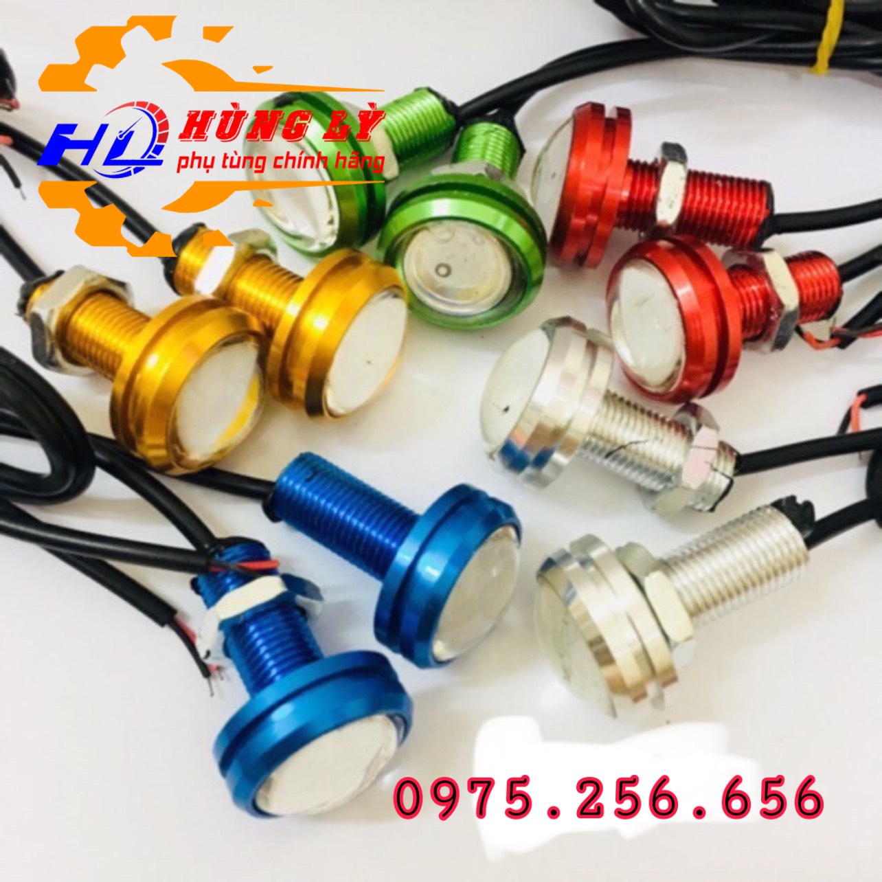 Đèn Chớp Cúc áo Vàng 12-24v phụ tùng hùng lỳ đồ trăng trí