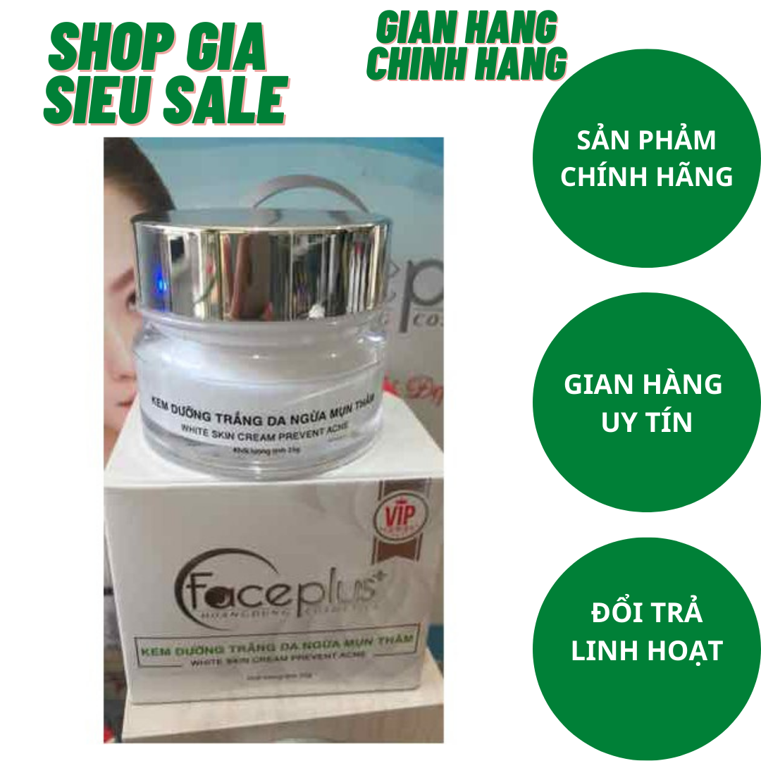 [HCM]Kem Dưỡng Trắng Da Ngừa Mụn Thâm Face Plus 25g
