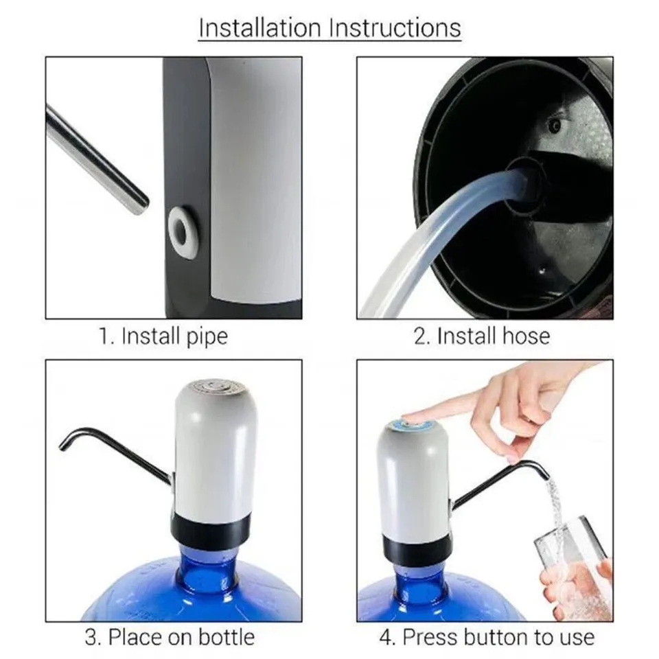 Bộ hỗ trợ bơm rót nươc tự động xài pin sạc -  Vòi bơm nước tự động Bình bơm rót nước tự động-  dụng cụ lấy nước